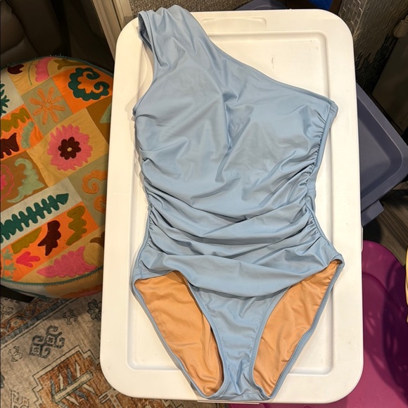J. Crew Other - J Crew Reimagined One Shoulder Blue Swimsuit ✨🫶🏻